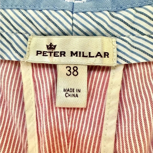 Peter Millar 38 Mens Shorts‎ 8.5" Inseam Pink Pinstripe Preppy Flat Front Golf - Picture 3 of 7